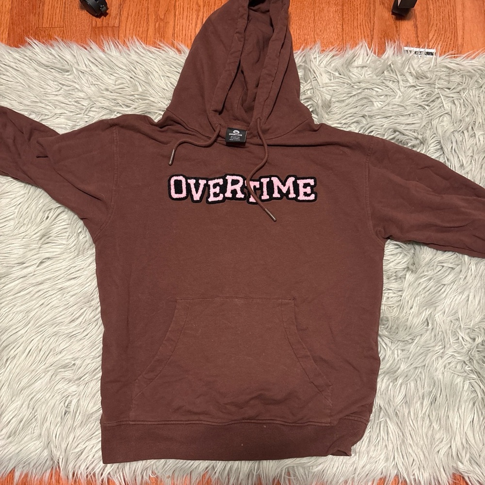 Overtime Brown and Pink Hoodie